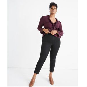 Madewell Fraser Slim Pants in Black Plus Size 34 NWT